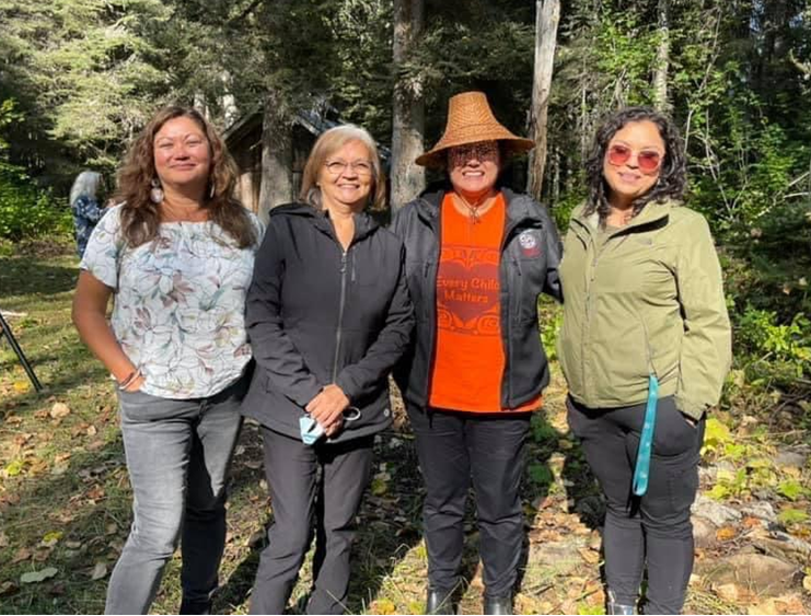 Photo: Women of Gitxsan Nation, left to right: Namaste Marsden, Masemtxoxw; Loretta Morgan, Skawah; Tara Marsden, Naxginkw; and Erica Williams, Axgawt.
