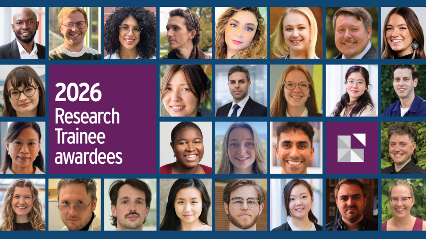 Collage of headshots of the 2026 Research Trainee awardees and Health Research BC's emblem.