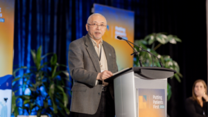 Sunny Loo speaks at the Putting Patients First conference on March 3, 2026.