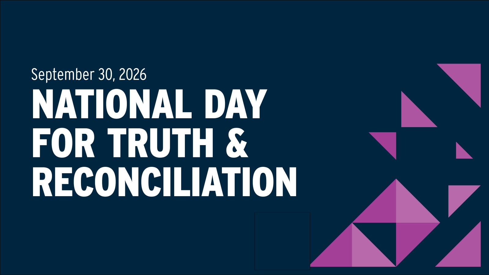 Simple text graphic for the National Day for Truth and Reconciliation on September 30, 2026.